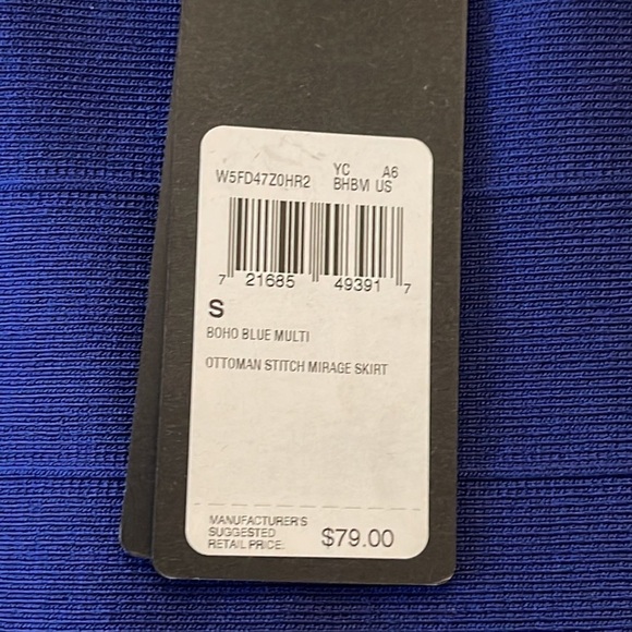 Guess Blue Black Bandage Mini Skirt Size S Y2K Sexy Bodycon Stretch - Picture 7 of 8